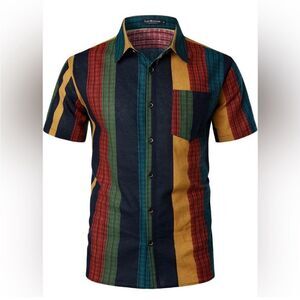 Luc Matton Multi Color Button Down‎